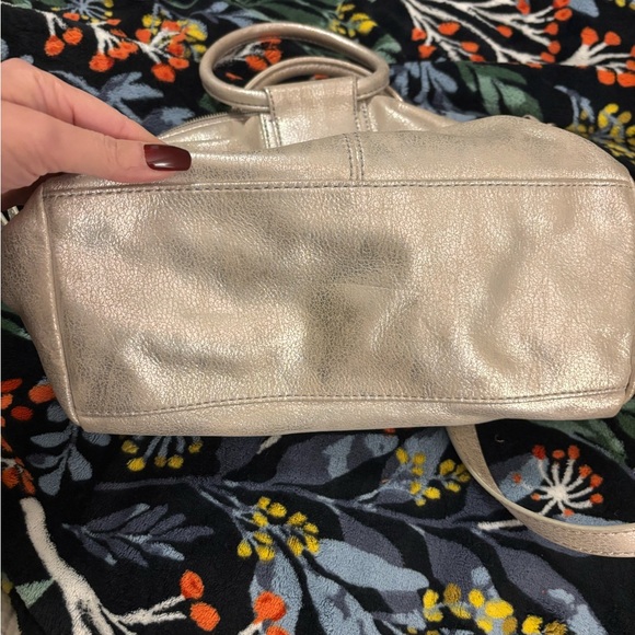 HOBO Silver Metallic Leather Crossbody Bag - Picture 11 of 16